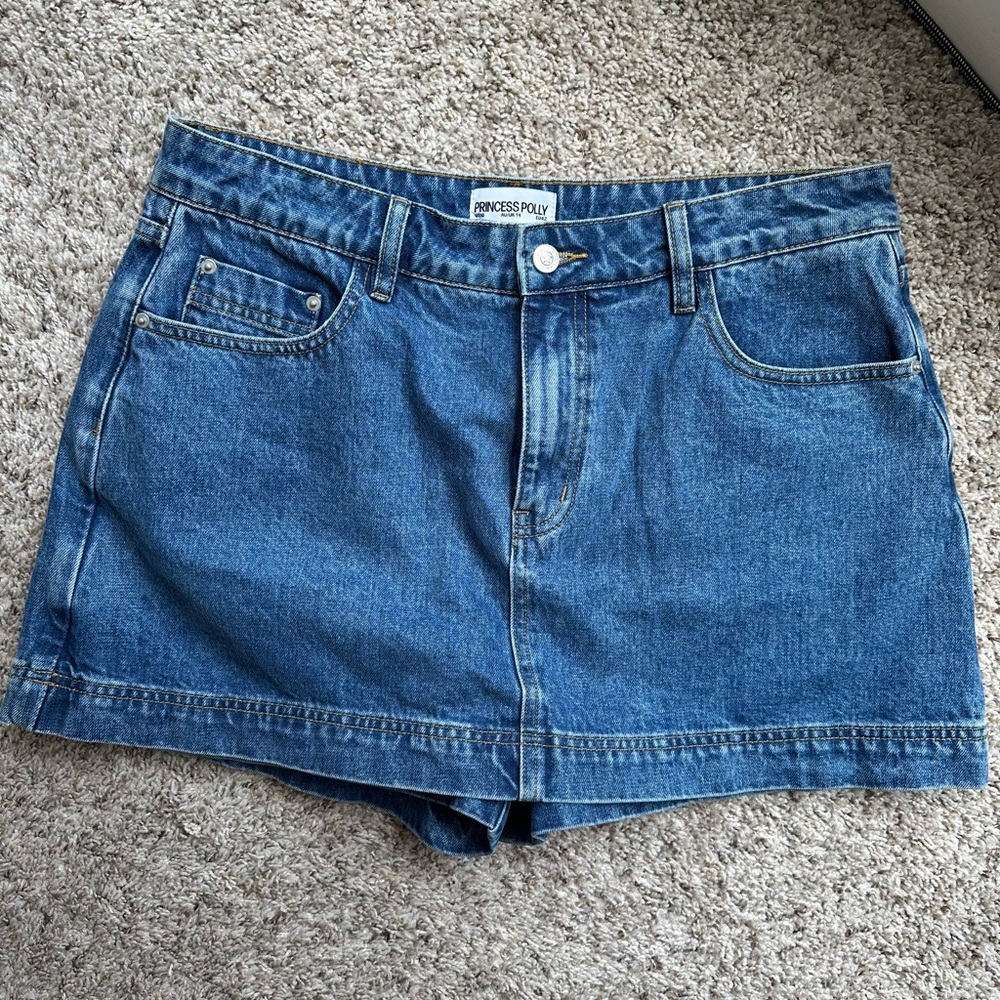 Princess Polly Blue Denim Skort